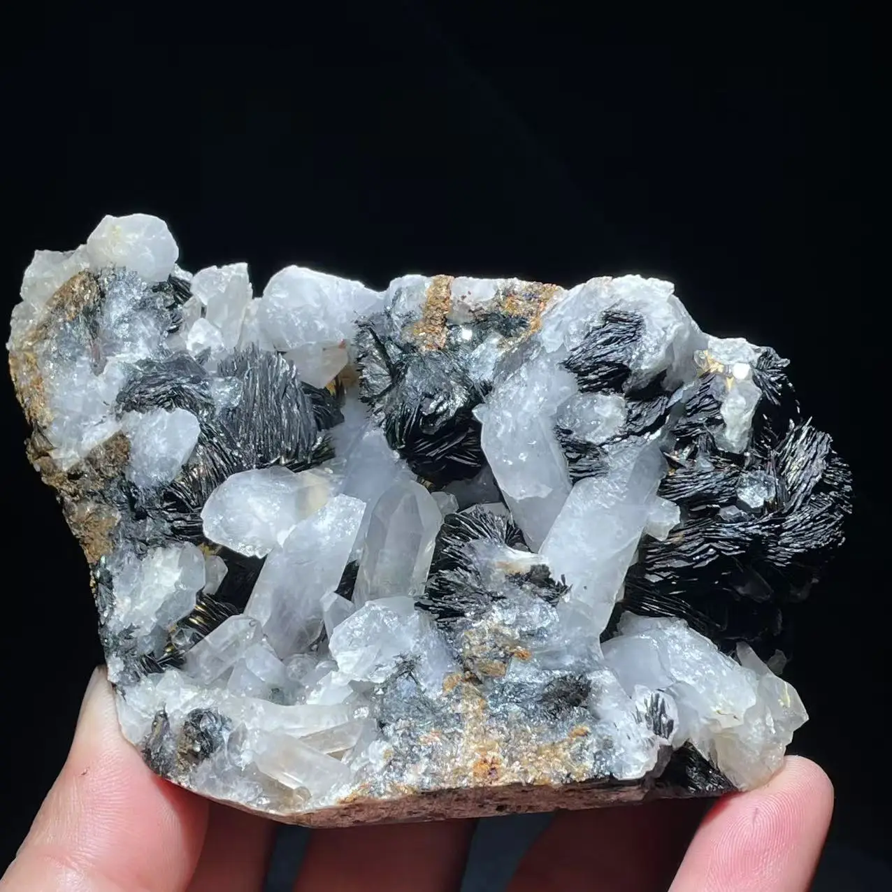 100% natural specularite quartz symbiotic mineral specimen from Guangdong Jinlong