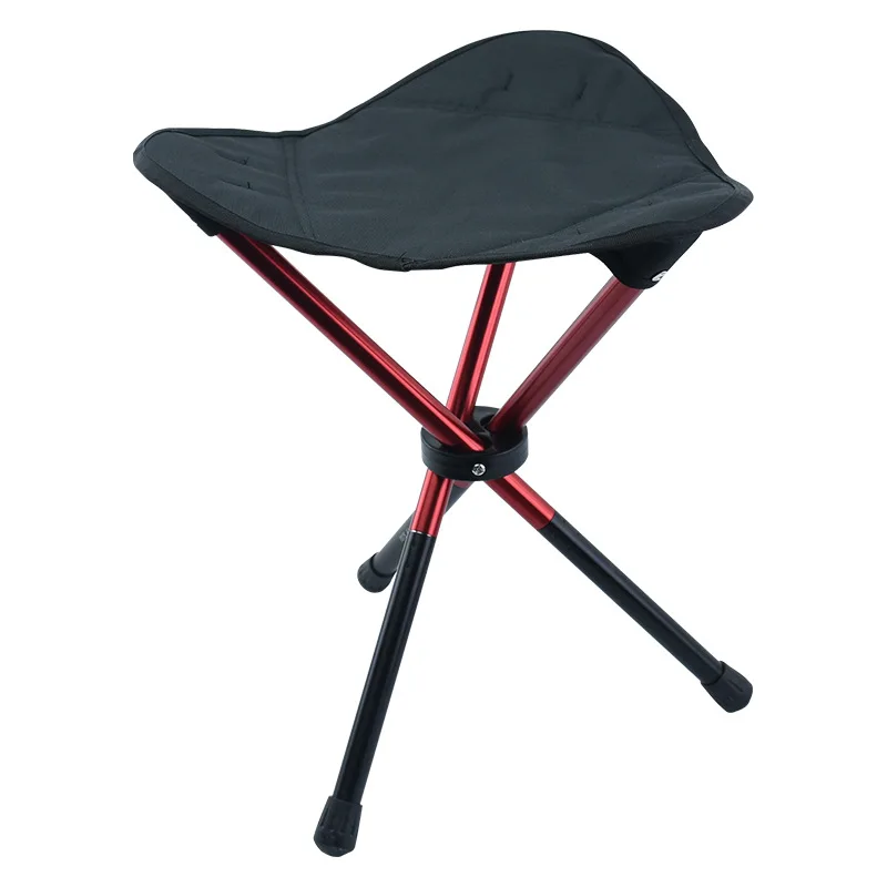 Thickened aluminum alloy outdoor portable triangle folding stool camping high stool fishing pony tripod chair