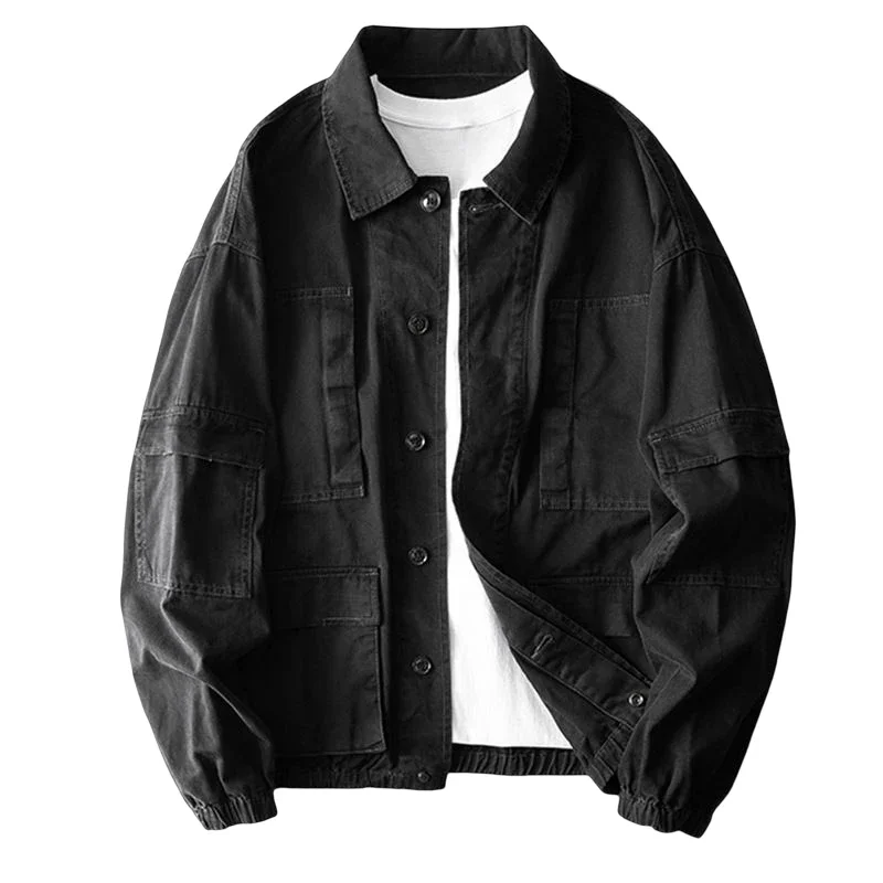 

High-quality Men's European and American Tide Brand Casual Loose Fashion High-end Simple Gentleman Slim Jacket Denim Jacket
