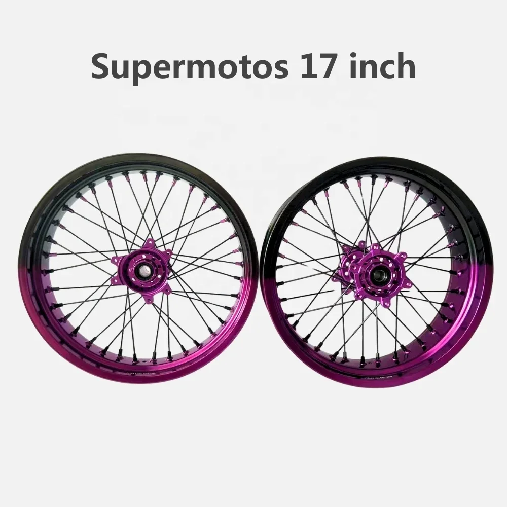 17 Inch Aluminum Alloy Supermoto Wheel Set for YZ  CRF Supermotard Rims！！