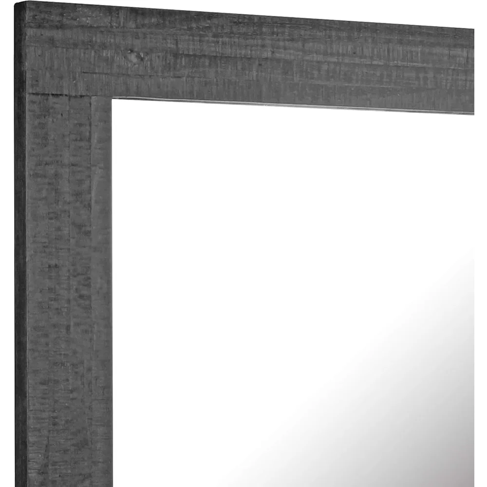 24x18 인치 블랙 우드 프레임 벽거울, 거실 침실 욕실용 러스틱 장식