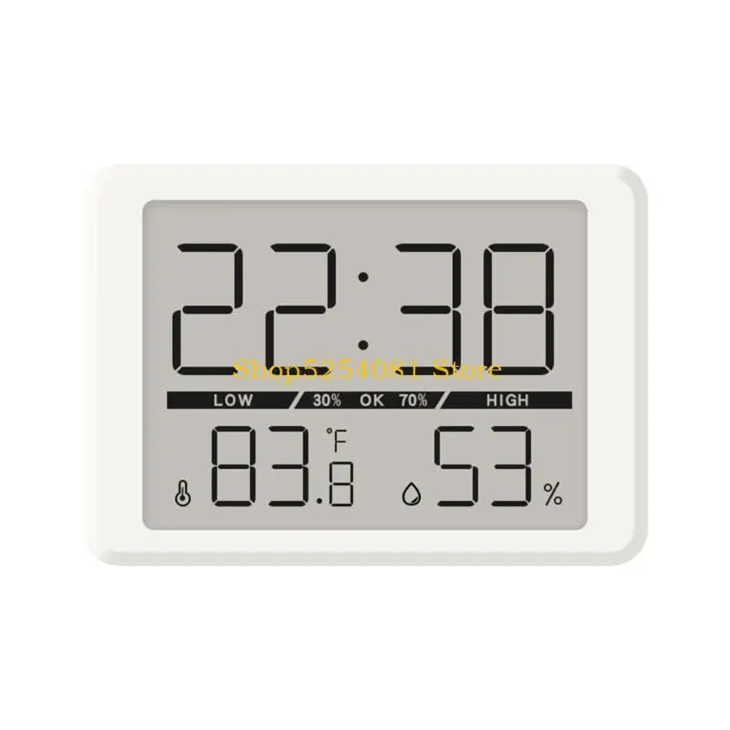 AXYC Hanging Digital Alarm Clock with Indoor Temperature and Humidity Display Large LCD Screen for Desk Wall Fridge