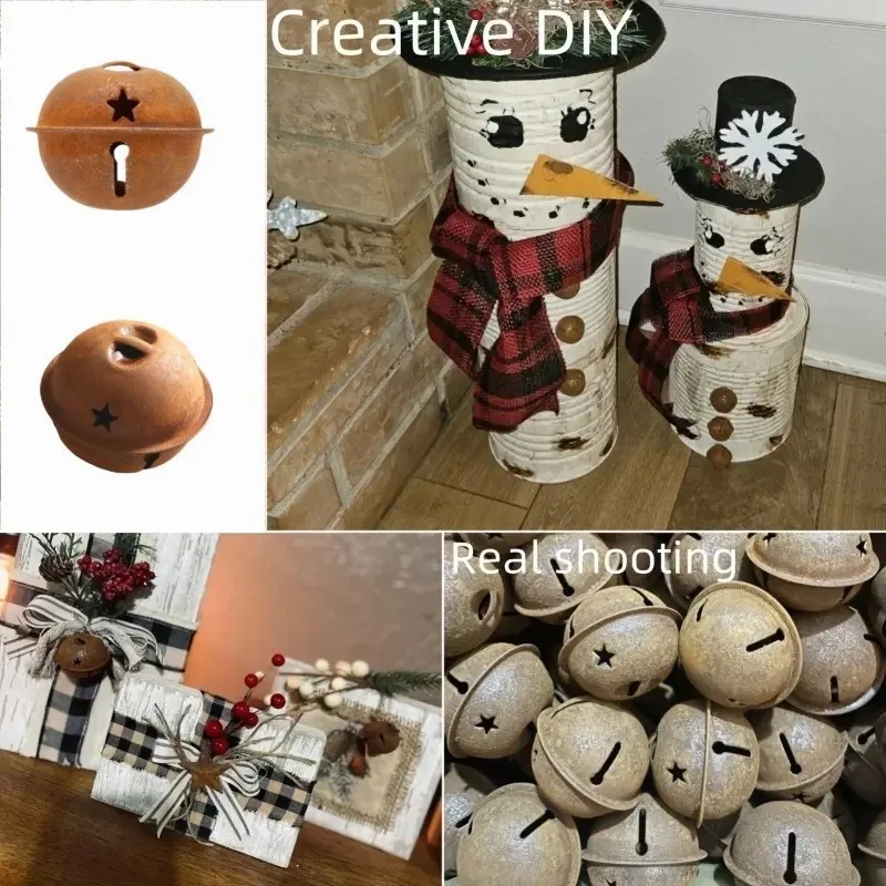 Antique Style Bells 21 pcs, Easy Hang Loop Top, Vintage Rusty Finish, for Garden Outdoor Ornament, Multipurpose