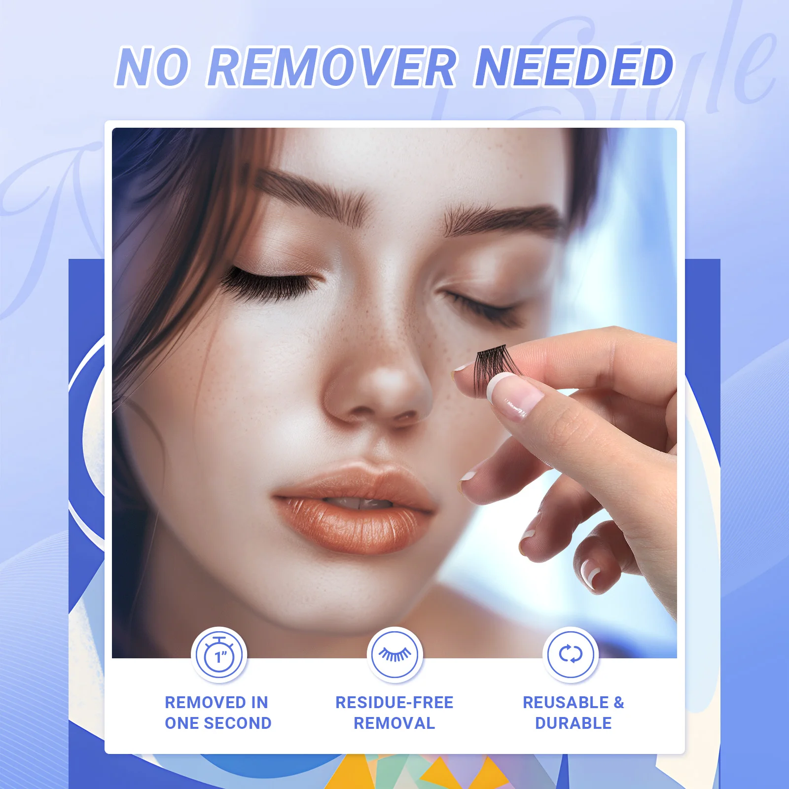 NAGARAKU Selbstapplizierbare Manga DIY Cluster-Wimpernverlängerung Segmentierte Wimpern Kleberfreie Make-up-Tools Anti-Klebstoff-Pinzette – Detail 4