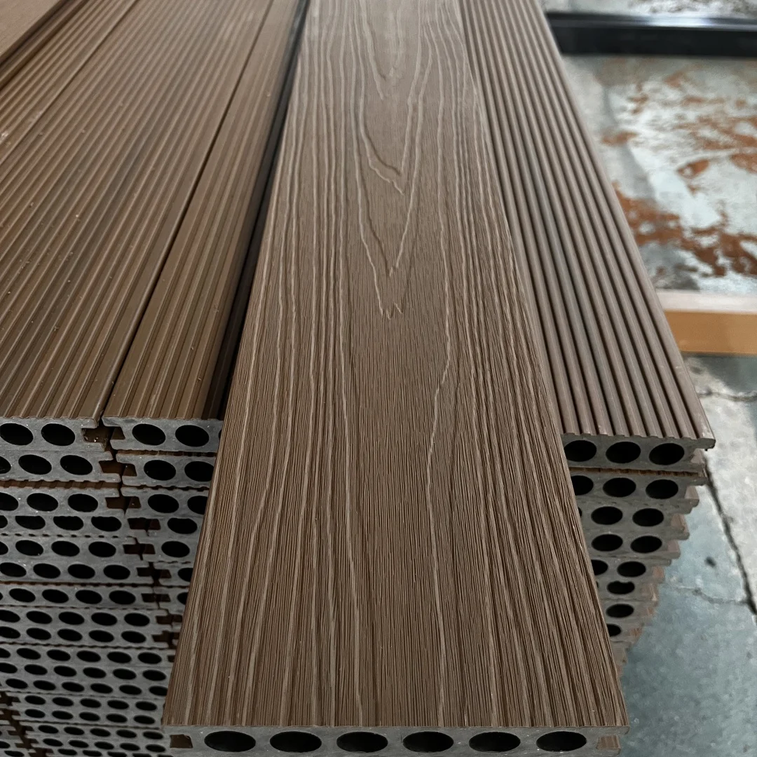 Interlocking WPC Deck Tiles Waterproof 30x30cm 3D Wood Grain Flooring for Patio Garden Renovation