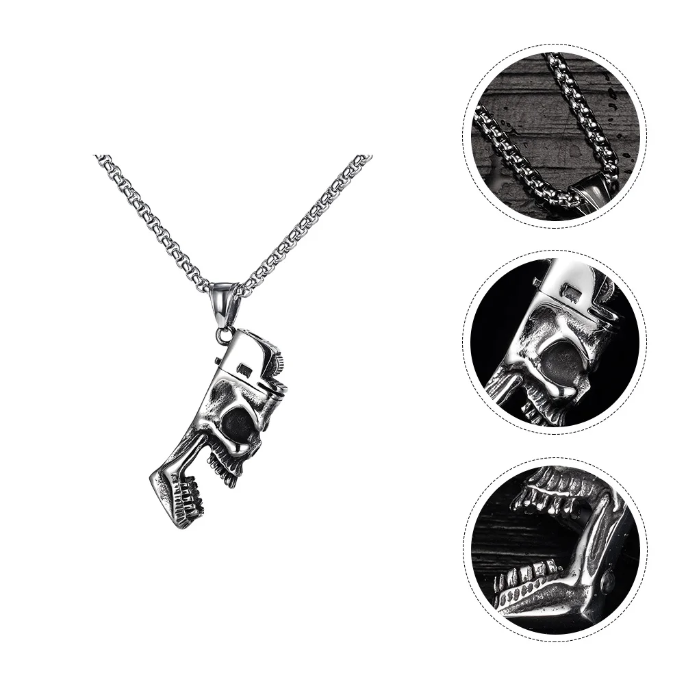 

Skull Necklace Delicate Jewelry Gift Decor Men's Stainless Steel Chic Lighter Necklaces for