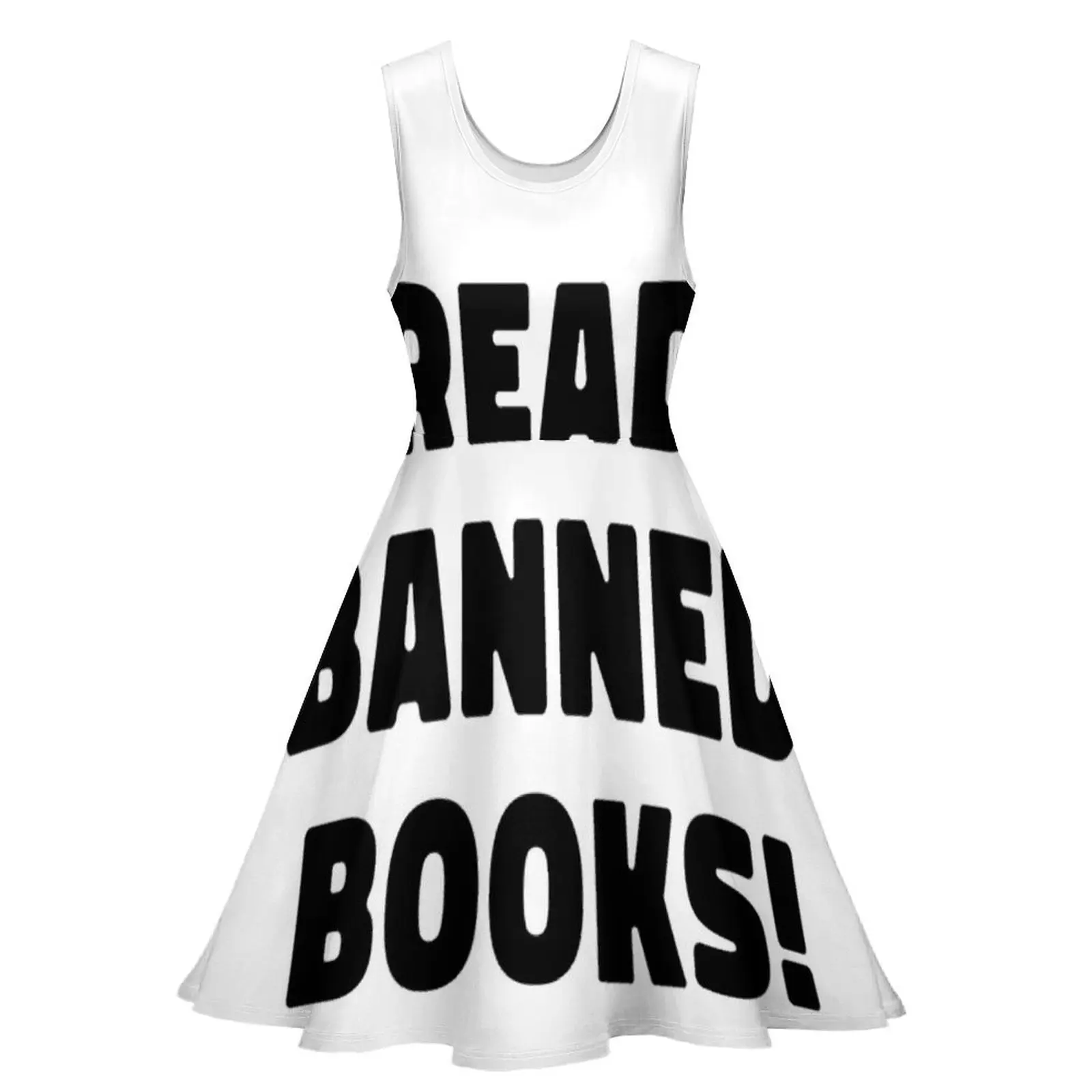 Read banned books in black text Sleeveless Dress women long dresses Women