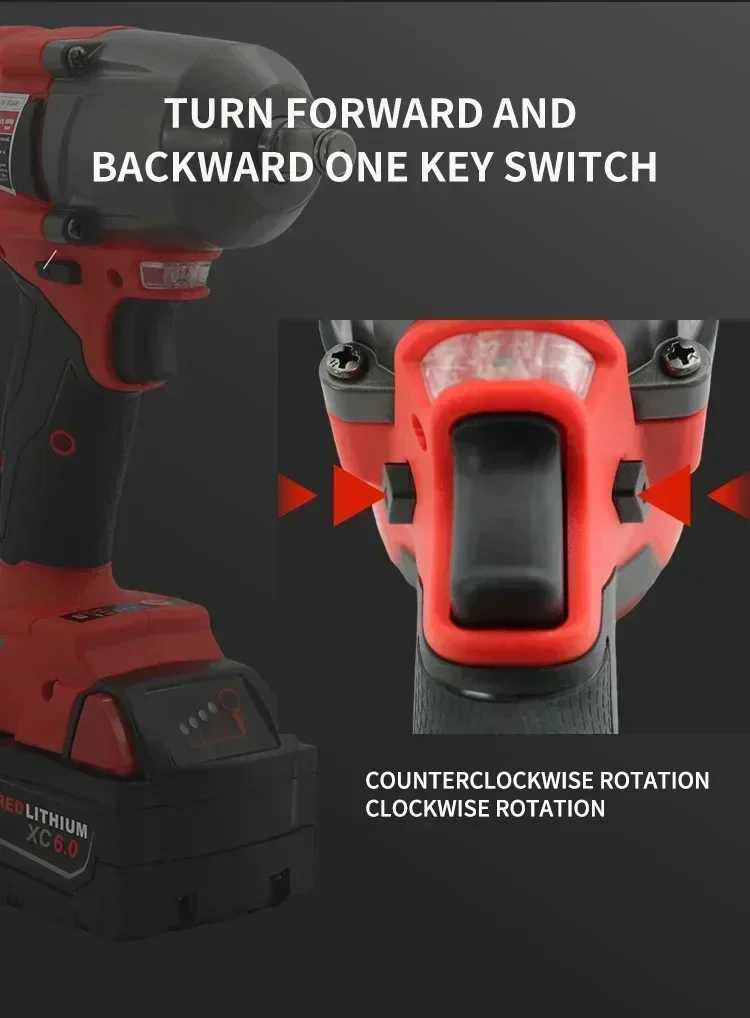 2025 Originální kompaktní rázový utahovák Milwaukee M18 s krouticím momentem 1600 Nm. Údržba vozidel a těžké stroje vytvářejí silný výkon. - náhled 4