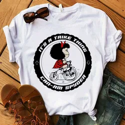 Kawaii Anime Mafalda Graphics Women T-Shirts Summer Loose Tees 90S Short Sleeve Ladies Blouse Ladies White Top Girl Clothes Gift