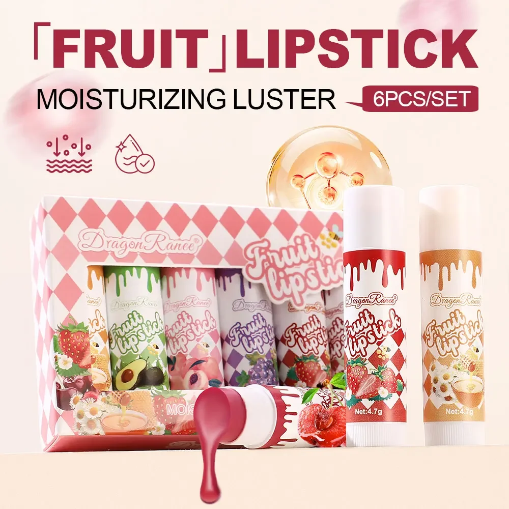 ลิปบาล์มบำรุงริมฝีปาก กลิ่นหอม ช่วยบำรุงและฟื้นฟูริมฝีปากแห้ง 6 สี