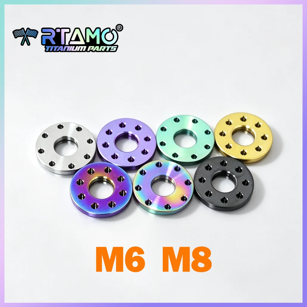 RTAMO Titanium Washer M6/M8 Eight Hole Gasket for Motorcycl Decoration Bolt Spacer
