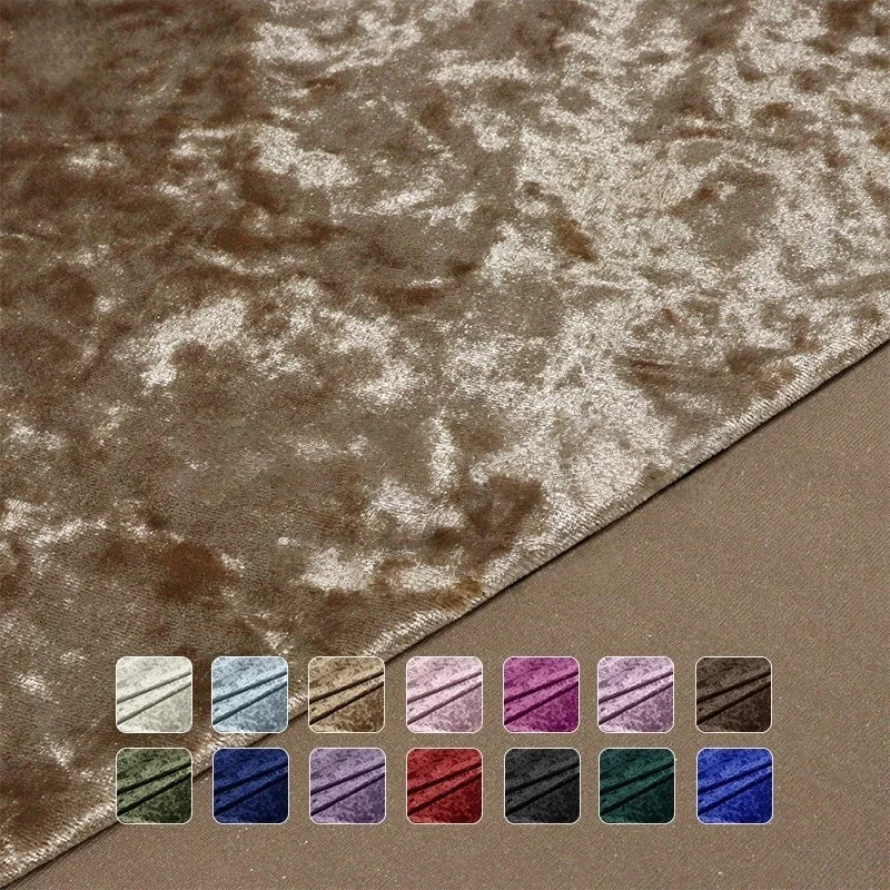 

High end thickened gold diamond velvet fabric ice flower velvet handmade DIY bedside sofa cover curtains wedding decoration