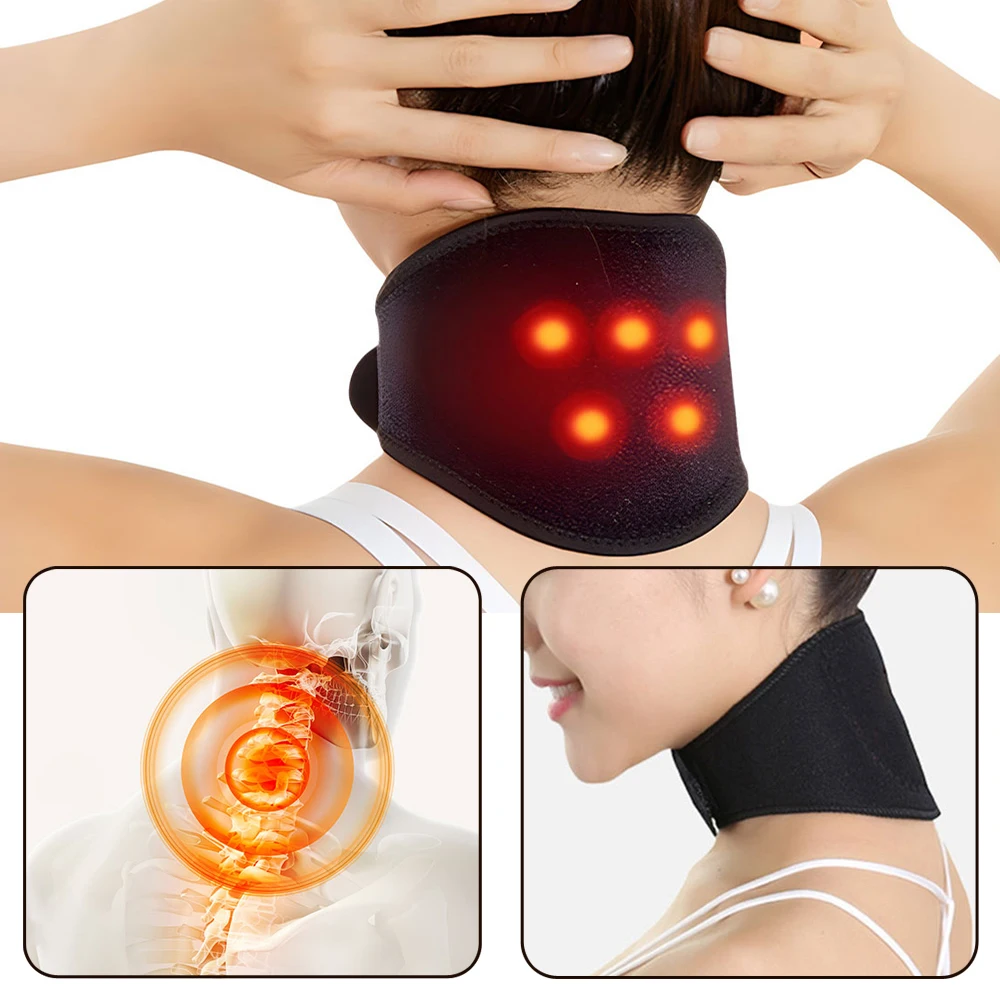 1Pc One Piece Tourmaline Self-heating Pads Magnet Cervical Neck Care Collar Far Infrared Neck Relaxation Magnetic Neckband