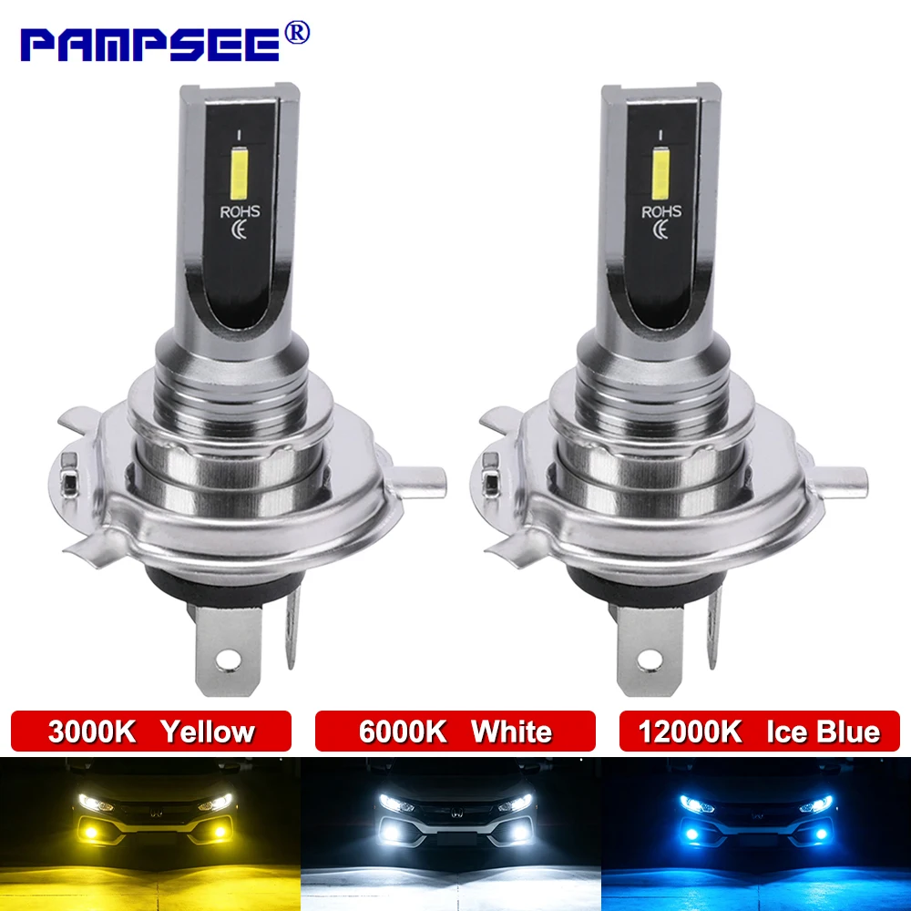 2Pcs H8 H11 LED Bulb H7 H16 9005 HB3 9006 HB4 H4 Led Lamp Super Bright Car Fog Lights Day Driving Running Light 12V 6000K White