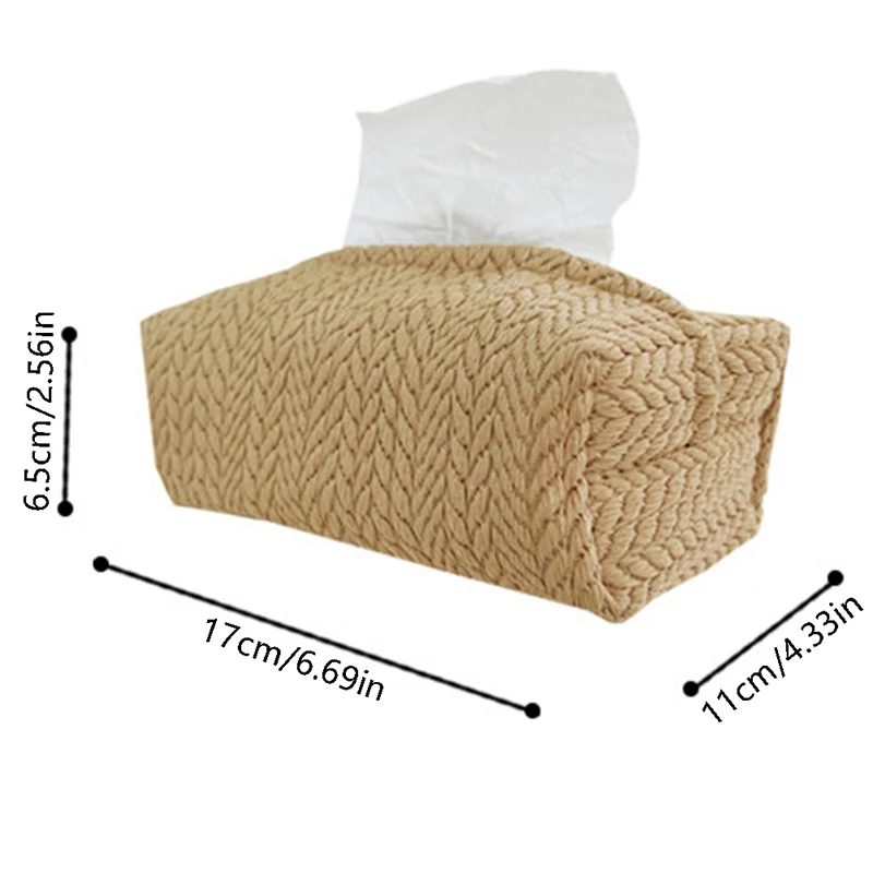 Nordic Ins Wheat Ear Texture Tissue Box Paper Stoarge Bag Cloth Tissue Box Car Tissue Storage Box Living Room Home Decor