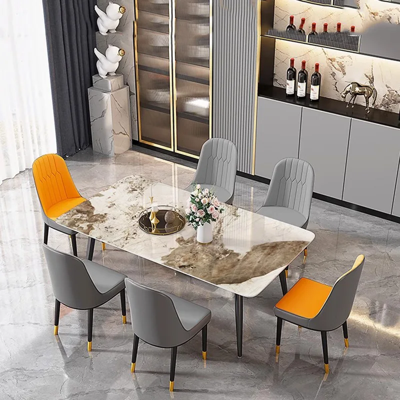 Modern Luxury Dining Table Luxury Nordic Vintage Grey Dining Table Rectangle Kitchen Conjuntos De Sala De Jantar Home Furniture