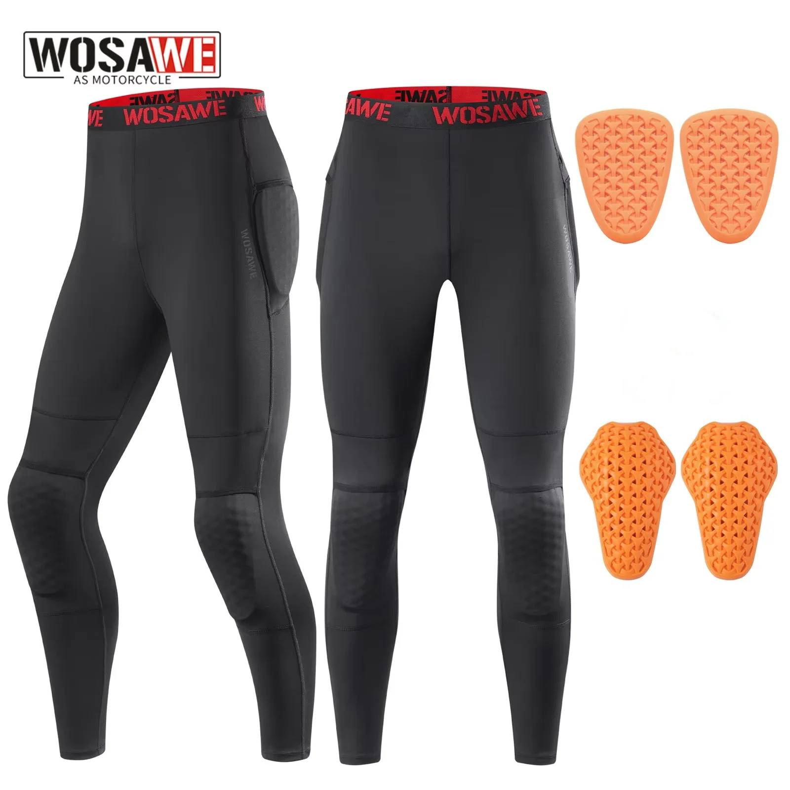 

Мотоциклетные компрессионные брюки WOSAWE, летние дышащие мотобрюки для мотокросса и внедорожных поездок с наколенниками