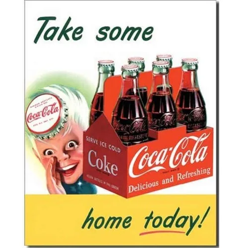 Coke Boy Take Home Metal Tin Sign Bar 40.5x31.5 Genuine USA --Tin Sign