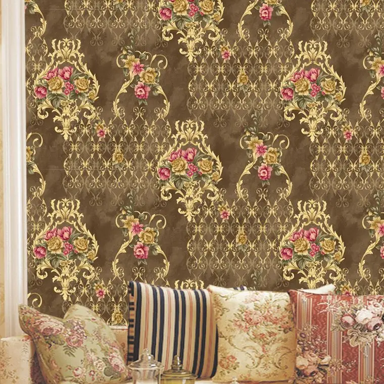 Обои Luxury 3D Floral Wallpaper Home Decor Living Room Bedroom Background Damascus Papel De Parede Wall Paper