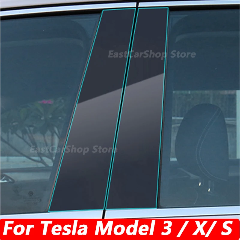 

For Tesla Model 3 X S Car TPU Window Pillar Anti-scratch Protective Film Transparent Repair Film Accessories