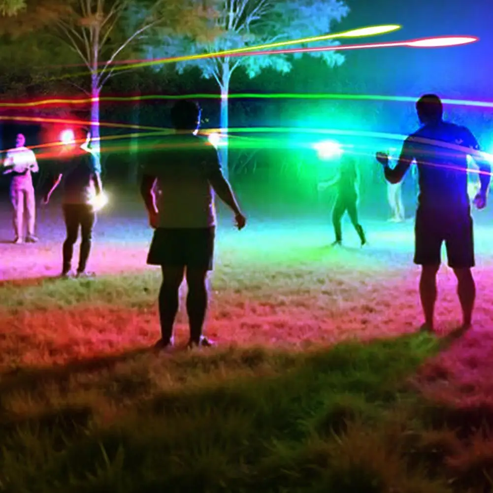 قرص طائر متوهج Led للعب الليلي خفيف الوزن وسهل الرمي في الهواء الطلق ألعاب ترفيهية سلسة للتعامل مع جهد ملون #5