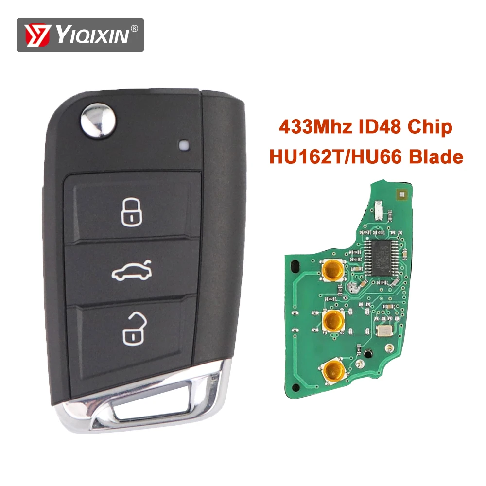 

Автомобильный Дистанционный ключ YIQIXIN 433 МГц для VW Golf 7 Mk7 Polo Tiguan Skoda Octavia Leon Megamos AES 2012-2015 5G6959752AB 5G6959752BB