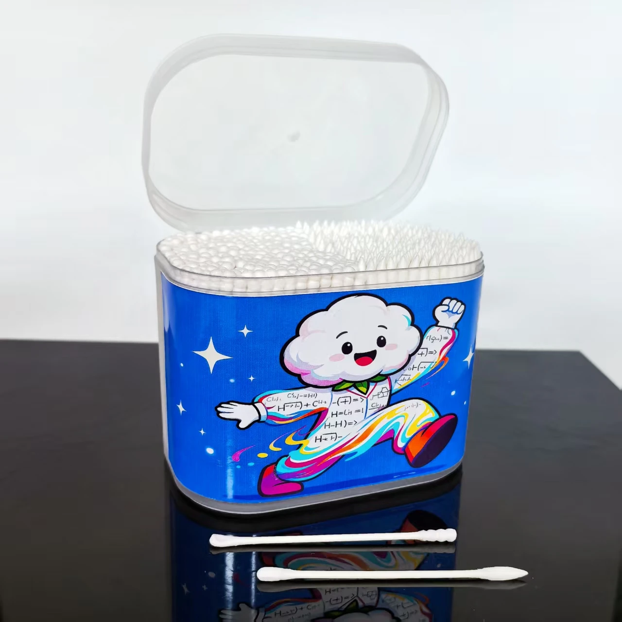 600 قطعة من مسحات القطن ذات عنوان التجربة العلمية، أعواد قطنية منزلية إبداعية ذات عمود رفيع برأسين