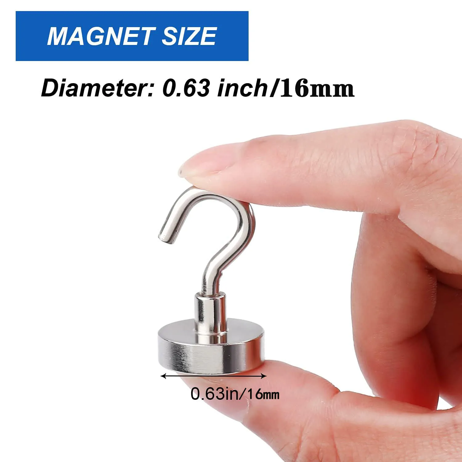 Magnetic Hooks Heavy Duty, D16/20mm Magnetic Hooks for Cruise, Magnet with Hooks for Home, Kitchen, Industry, Workplace, Office