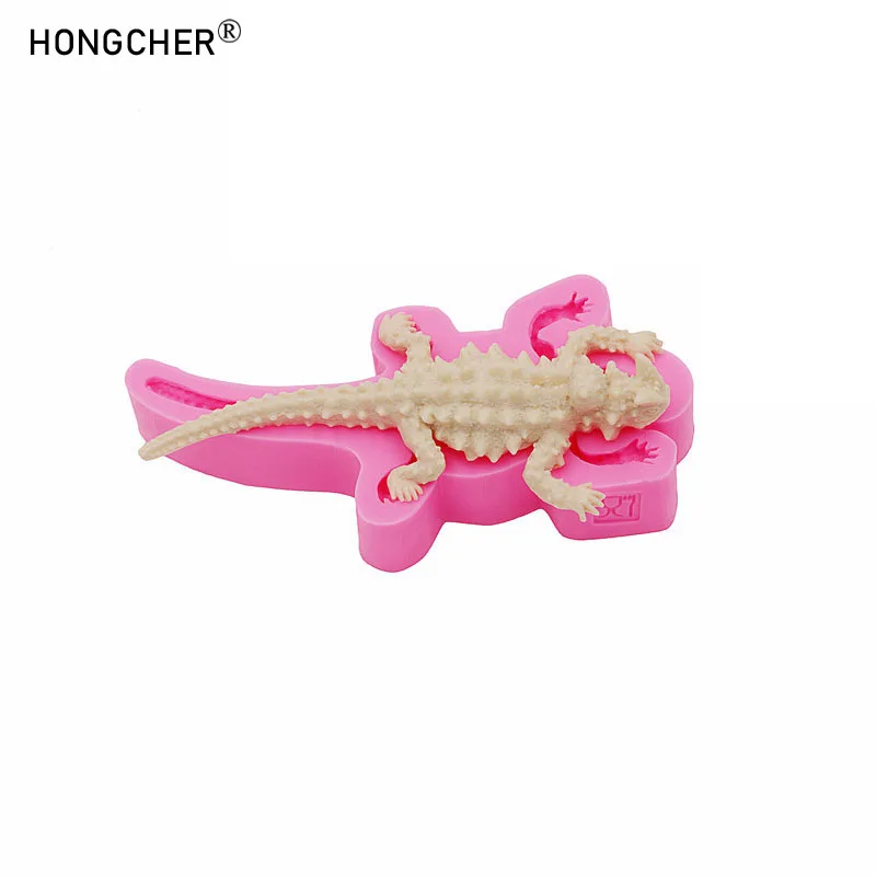 Lizard Gecko DIY Micro Landscape Decoration Accessories Drip Mould Handmade Chocolate Cake Dessert Decoration Silicone Moulds - view 3