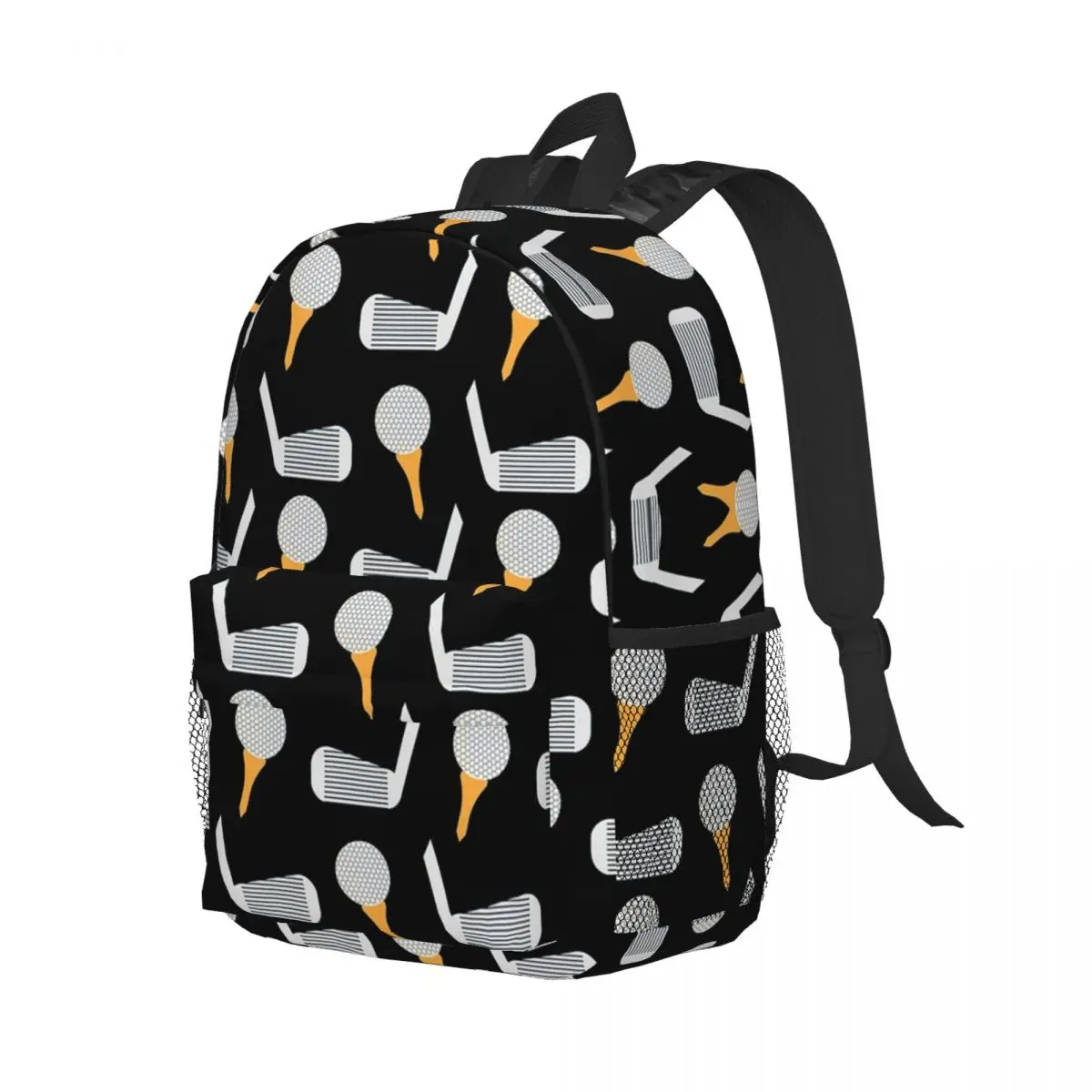 Padrão de golfe (preto laranja) mochilas adolescente bookbag moda crianças sacos escolares portátil bolsa ombro grande capacidade