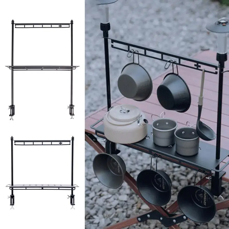 Lightweight Camping Storage Shelf Aluminum Alloy Detachable Organizer Rack Table Lantern Stand Tableware Organizer Supplies