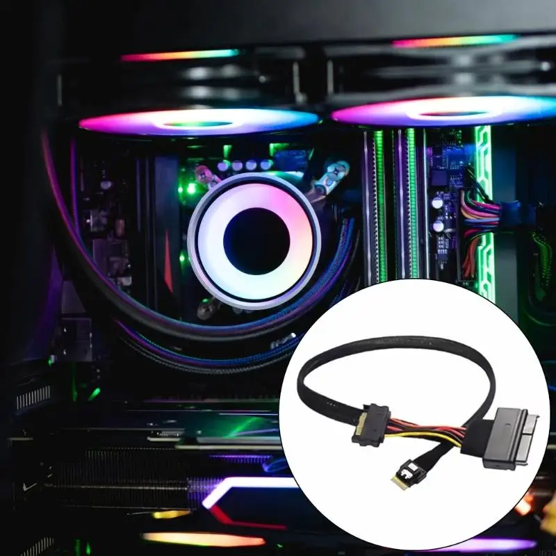 SFF-8654 4i Male to SFF8639 Data Cable Supports PCIe NVMe with U2U3 SSDs Interfaces