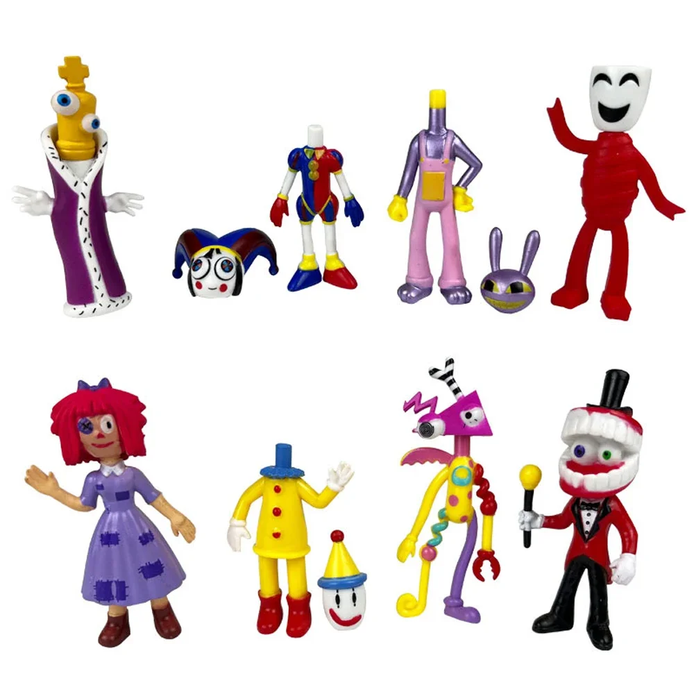 Incredible children's digital circus action characters, anime action characters, Jax Ragatha Pomni, cartoon characters, children