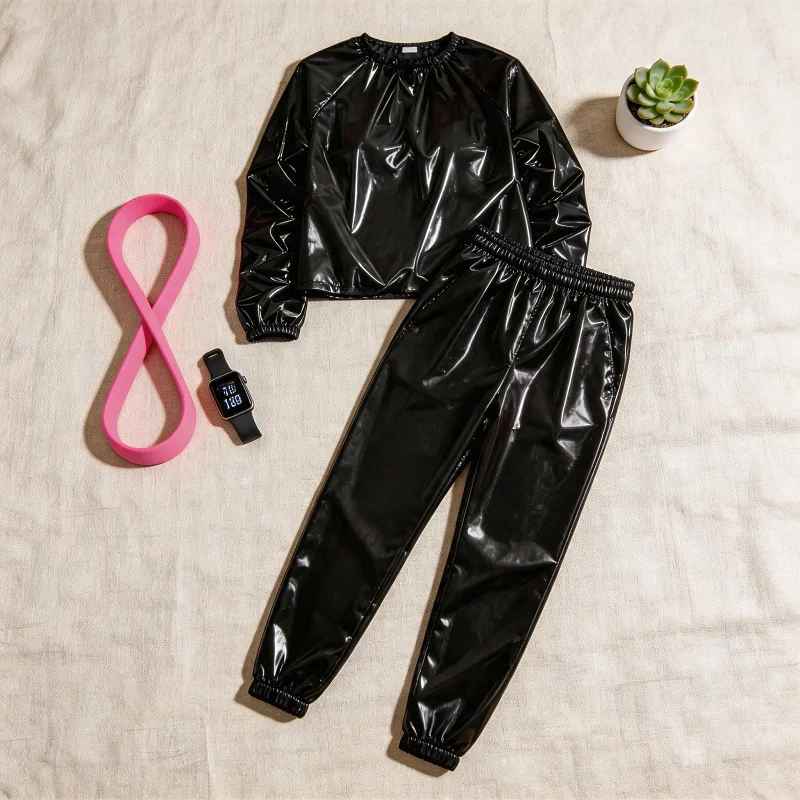 Unisex Fitness Wear Suit Durable PVC Material Breathable Loose Cutting Outdoor Sports Sweat Training Outfit Skin-friendly