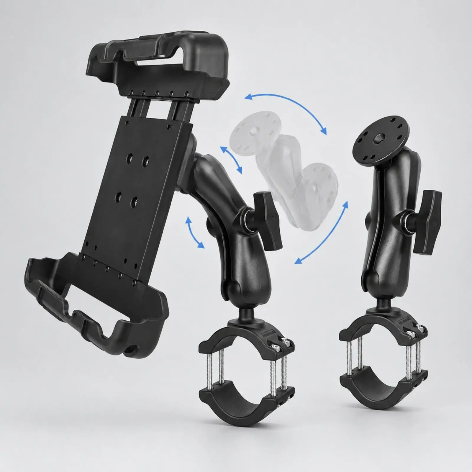 Rugged Nylon Tablet Mount with Pipe Clamp for Pana FZ-G2 10 Inch Machinery Use