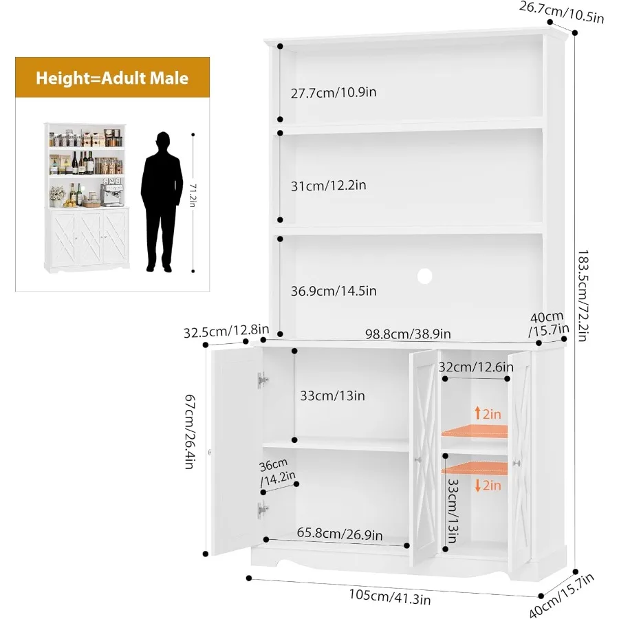 رف كتب بطول 72 ساعة مع خزائن رف كتب واسع وخزانة كتب مع أرفف مفتوحة من 3 طبقات حافظة كتب حديثة مع خزانة تخزين لـ #2
