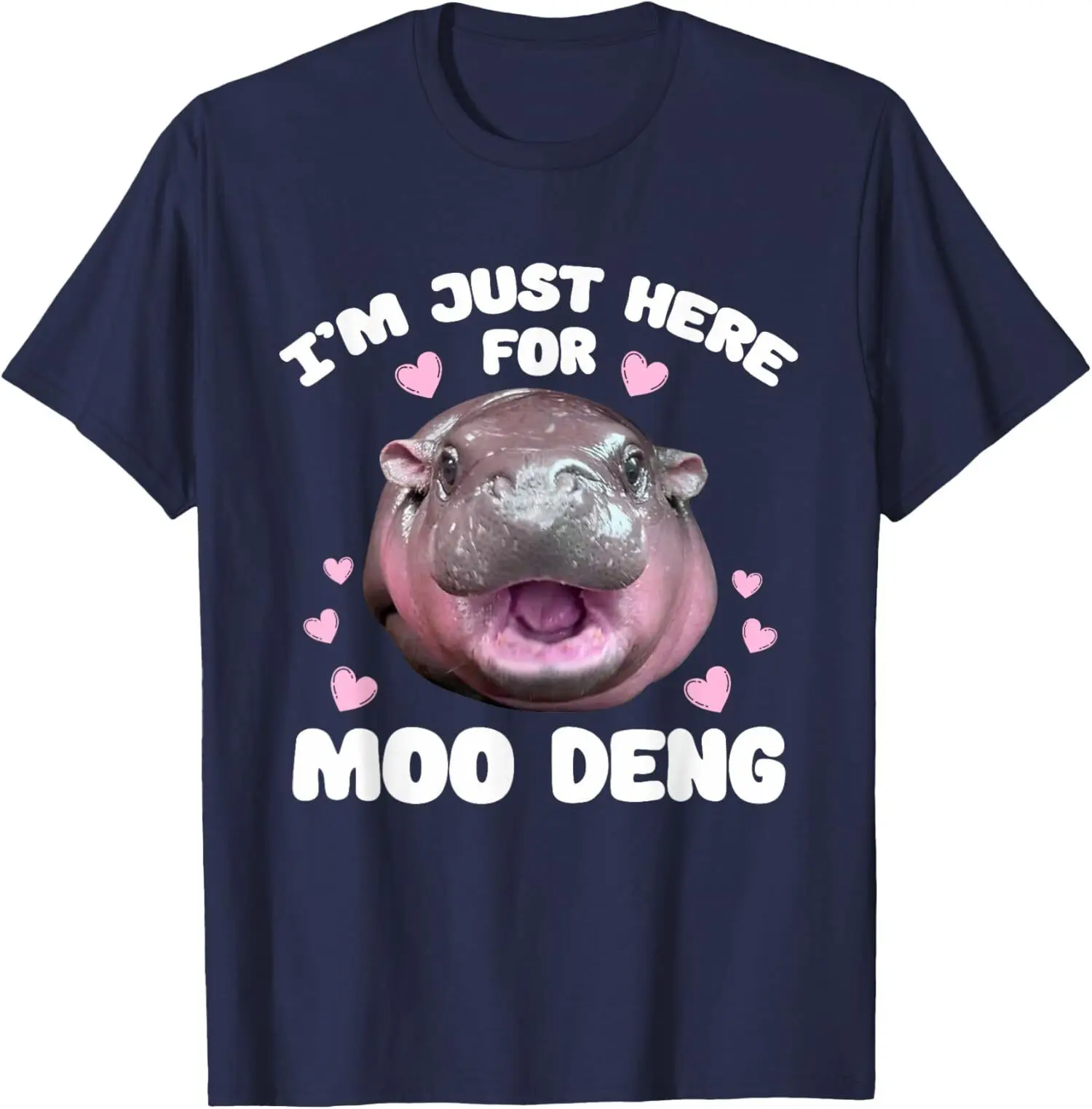 I'm Just Here for Moo Deng Cute Baby Hippo Souvenir Unisex T-Shirt