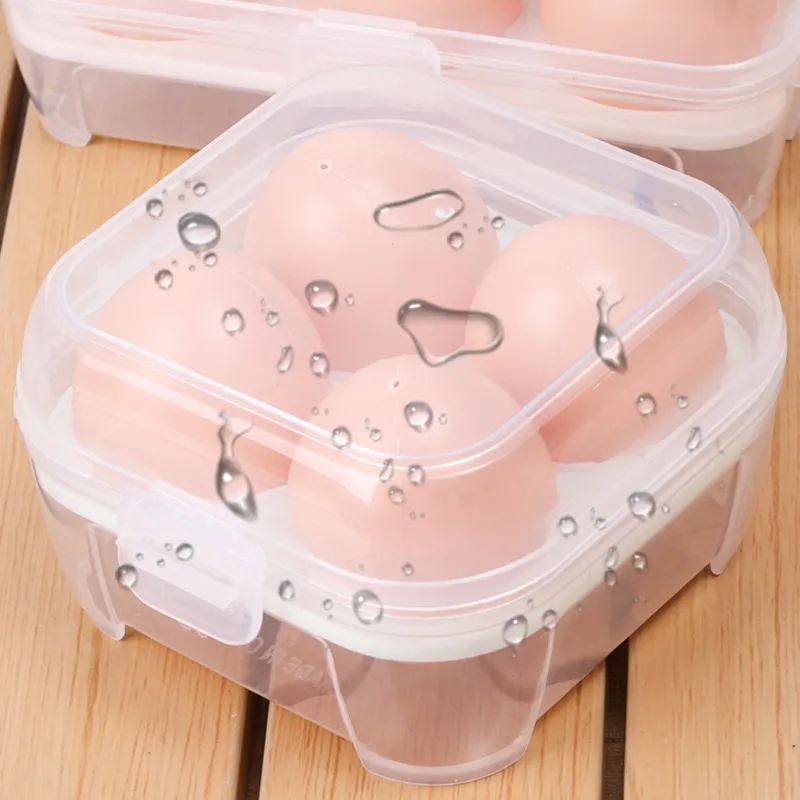 صندوق تخزين البيض المقاوم للصدمات في الهواء الطلق مع صينية بيض شفافة وصينية بلاستيكية حاوية تخزين بيض الثلاجة المحمولة 1/2 قطعة #1