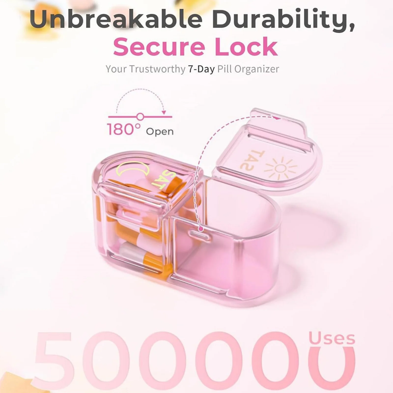 7 Days Pill Organizer Medicine Box Daily 2 Times Vitamins Drugs Travel Portable Pills Storage Box Moisture-proof Medicine Box