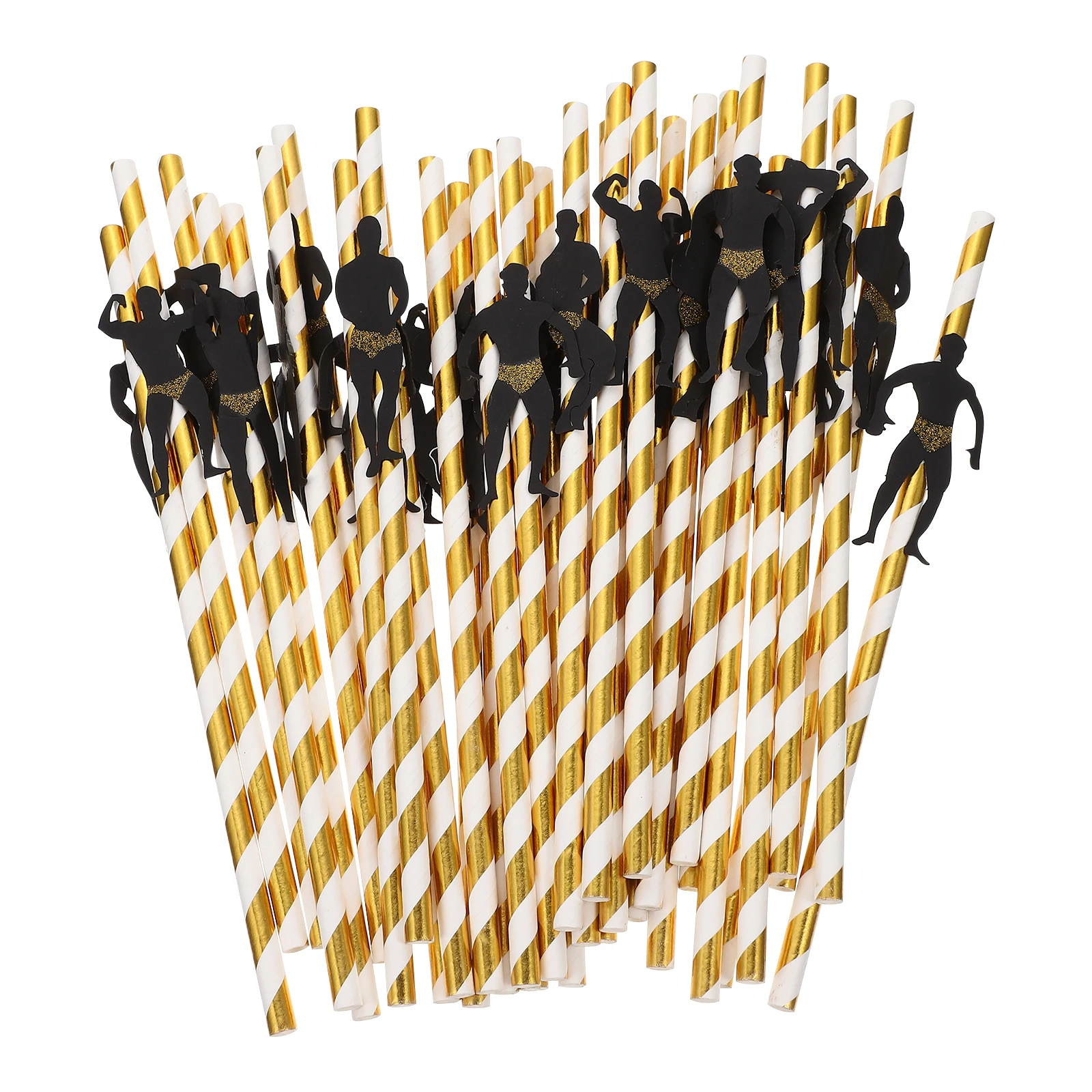

36 Pcs Golden Paper Straws Drinking Decor Funny Party Supplies Bachelorette Bars Gatherings Safe Cool Practical