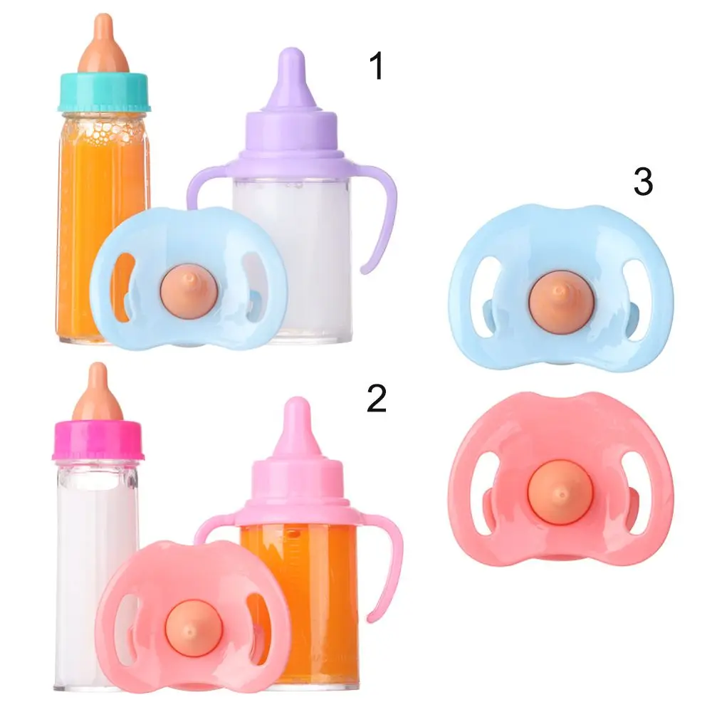 Dollhouse Accessories Reborn Cute Dolls with Pacifier Bibs Magic Milk Bottles Plastic Nipple Bottle Juice Bottles