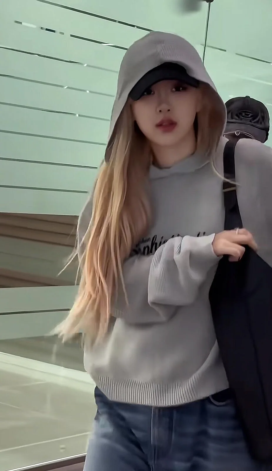 ay Knitted Hoodie Letter Embroidery Casual Sle Women's Cotton Long Sve Sweatirt with Hat Rose Pukaing Sle