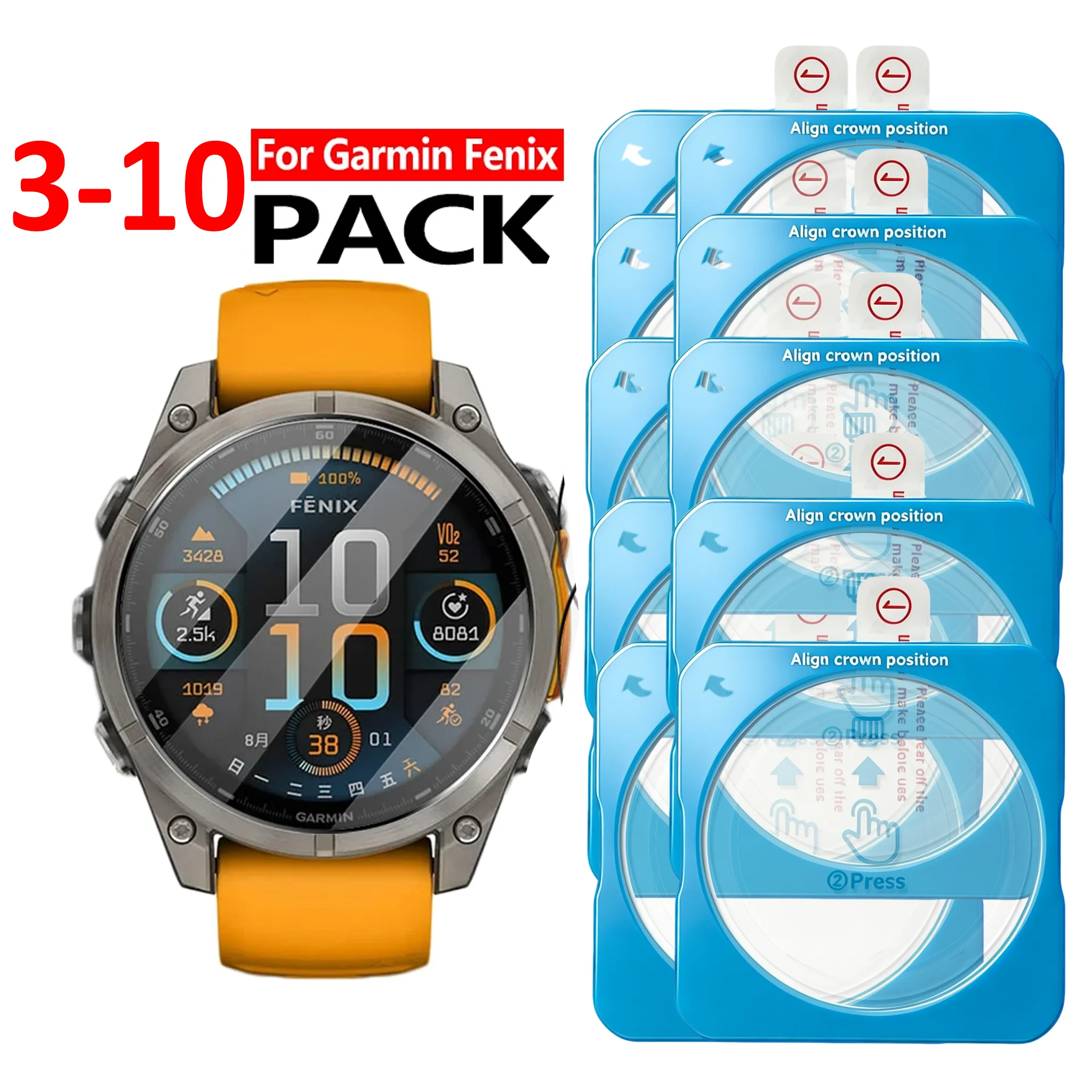 

For Garmin Fenix 8 Tempered Glass Screen Protector Watch Glass Protective Film for Fenix 8 47/43/51mm