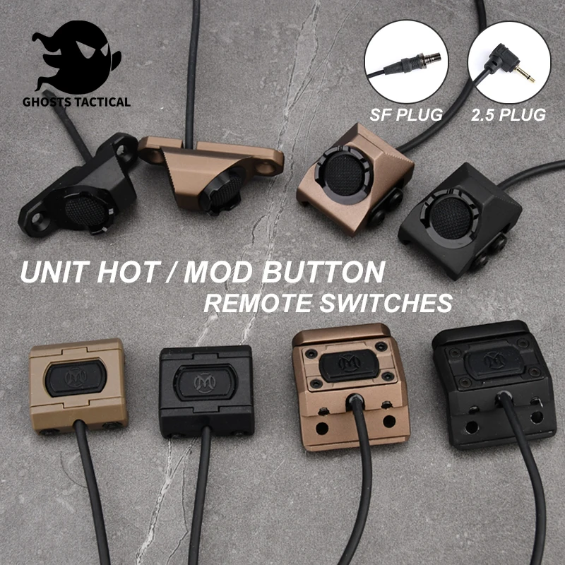 

Tactics UNIT ModButton Hot Button Pressure Remote Switch Mlok Keymod 20mm Rail For Surefir M300 M600 DBAL-A2 PEQ15 2.5 SF PLUG