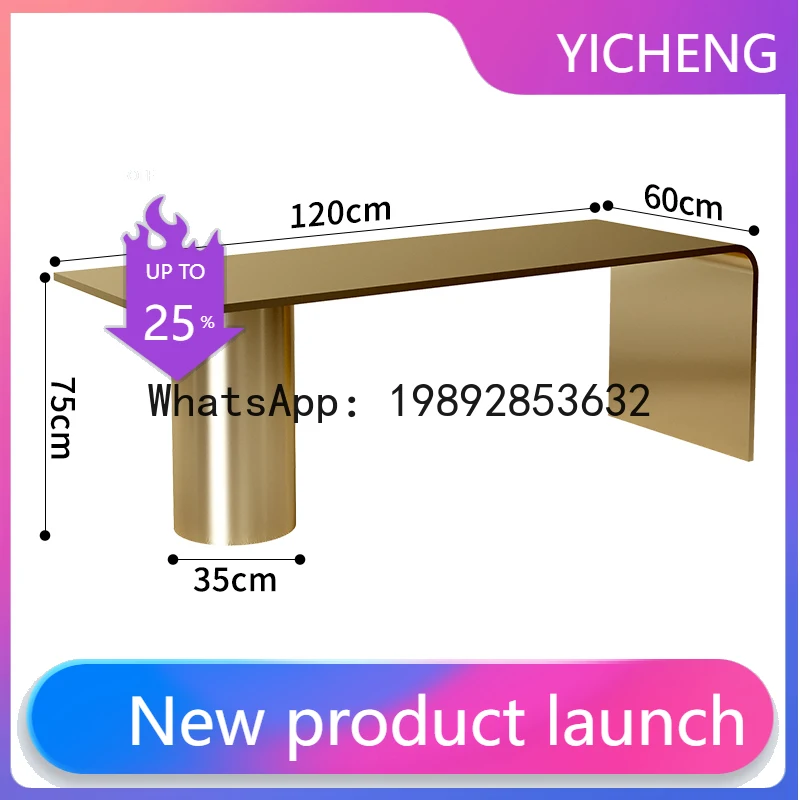 QQ Clothing Store Island Counter Stainless Steel Titanium Buyer's Counter Store Display Table