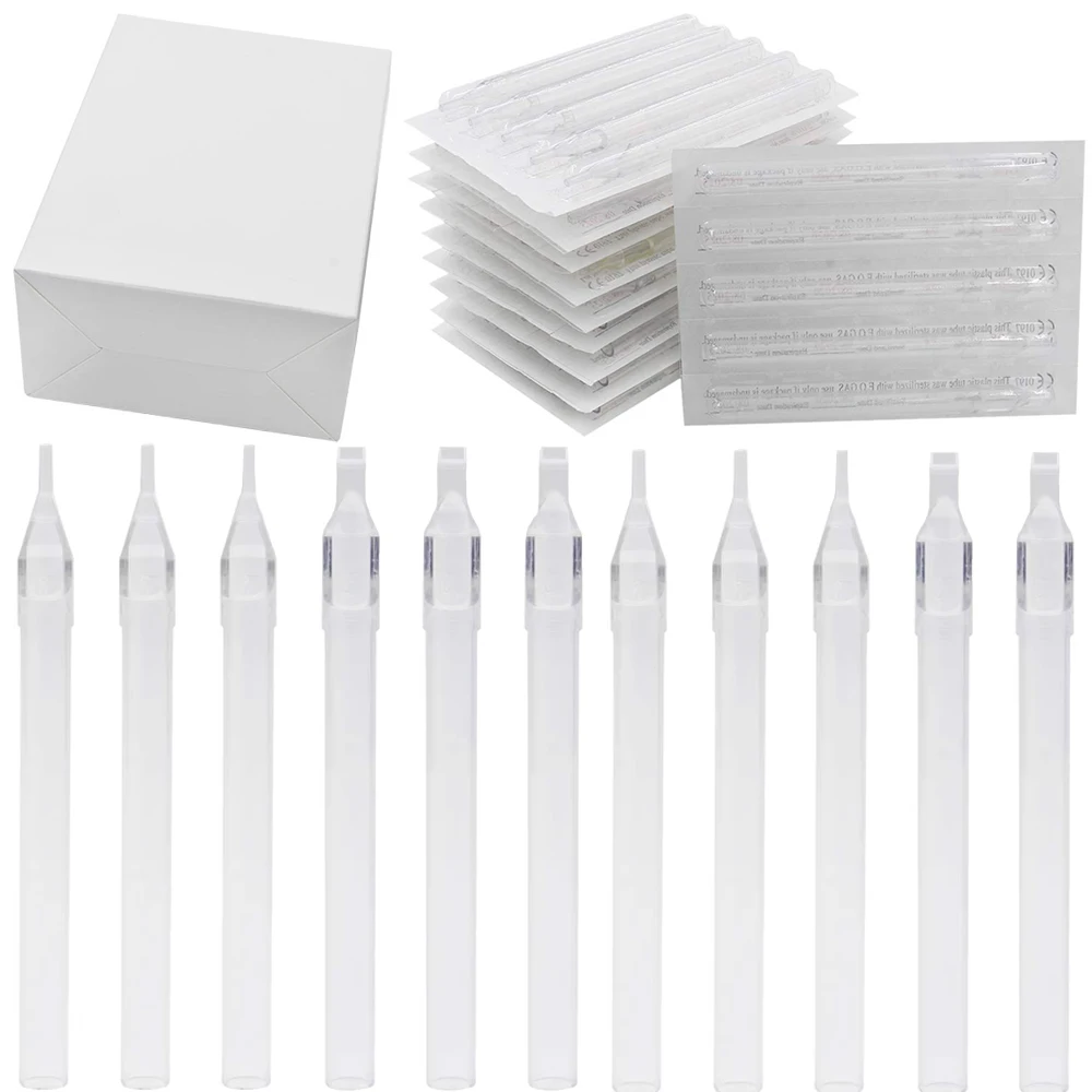 

Прозрачные длинные одноразовые насадки для татуировки, белые 108 мм, пластиковые длинные насадки для татуировки, трубка-насадка для игл для тату-машины
