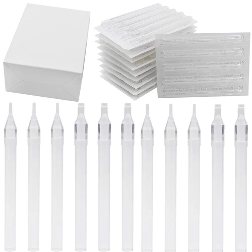 Puntas de tatuaje desechables claramente largas, tubo de boquilla de puntas de tatuaje largas de plástico blanco de 108mm para suministro de agujas de máquina de tatuaje