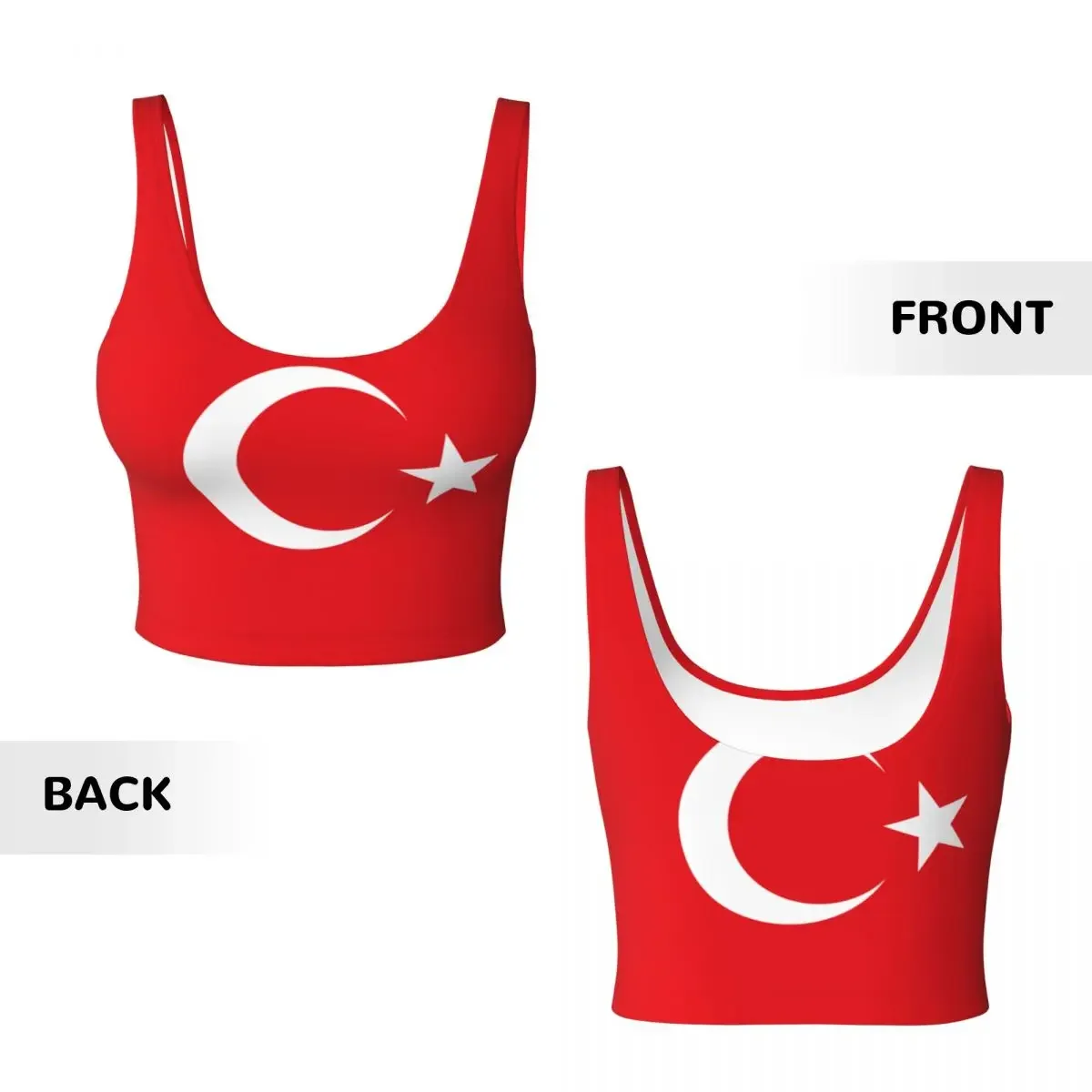 تركيا العلم الأساسية القمم المرأة السامبا مثير الخامس الرقبة اليوغا اللياقة البدنية القمم الرياضية