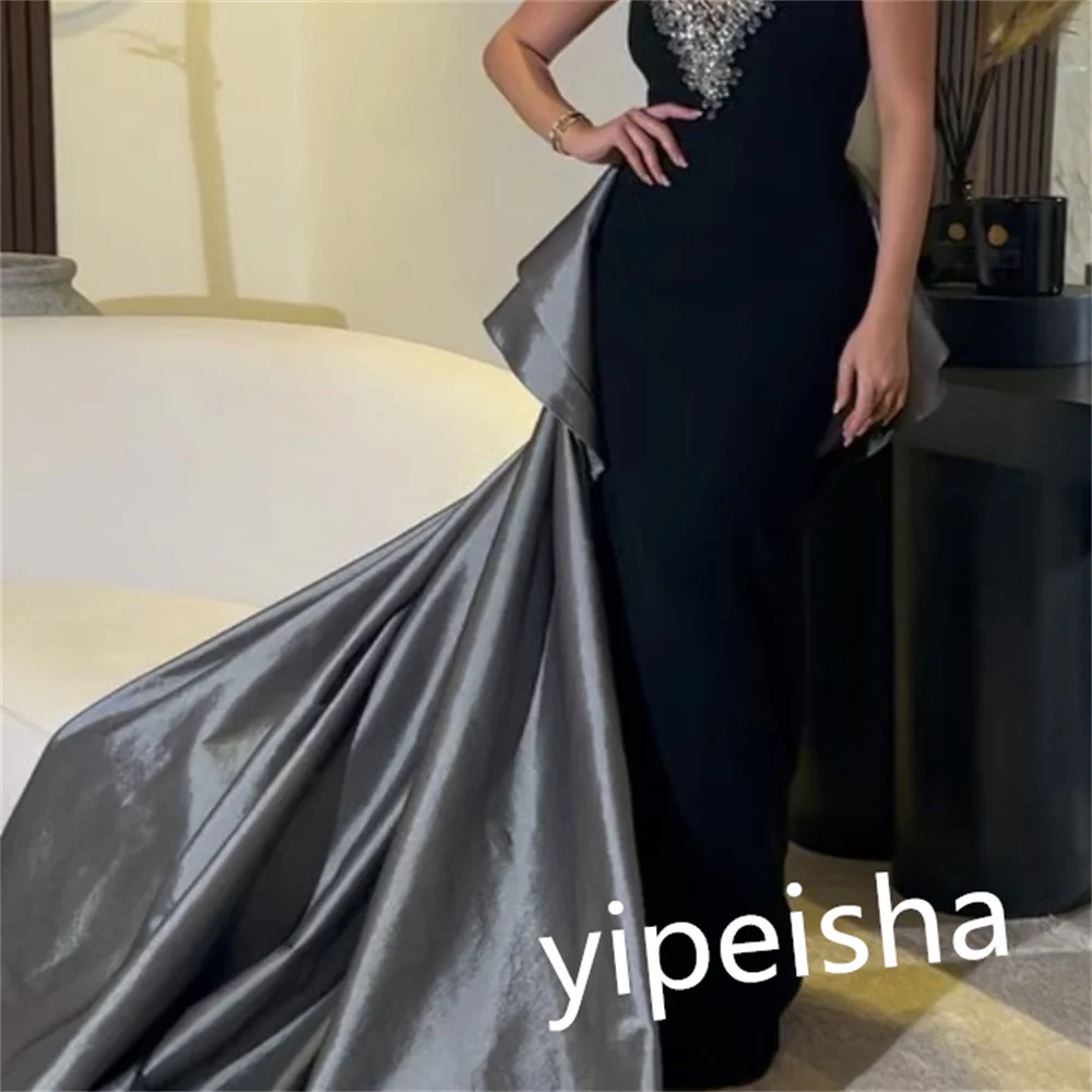 Fashion High Quality V-neck A-line Evening Dress Floor Length  Satin birthday dress for women luxury 2023