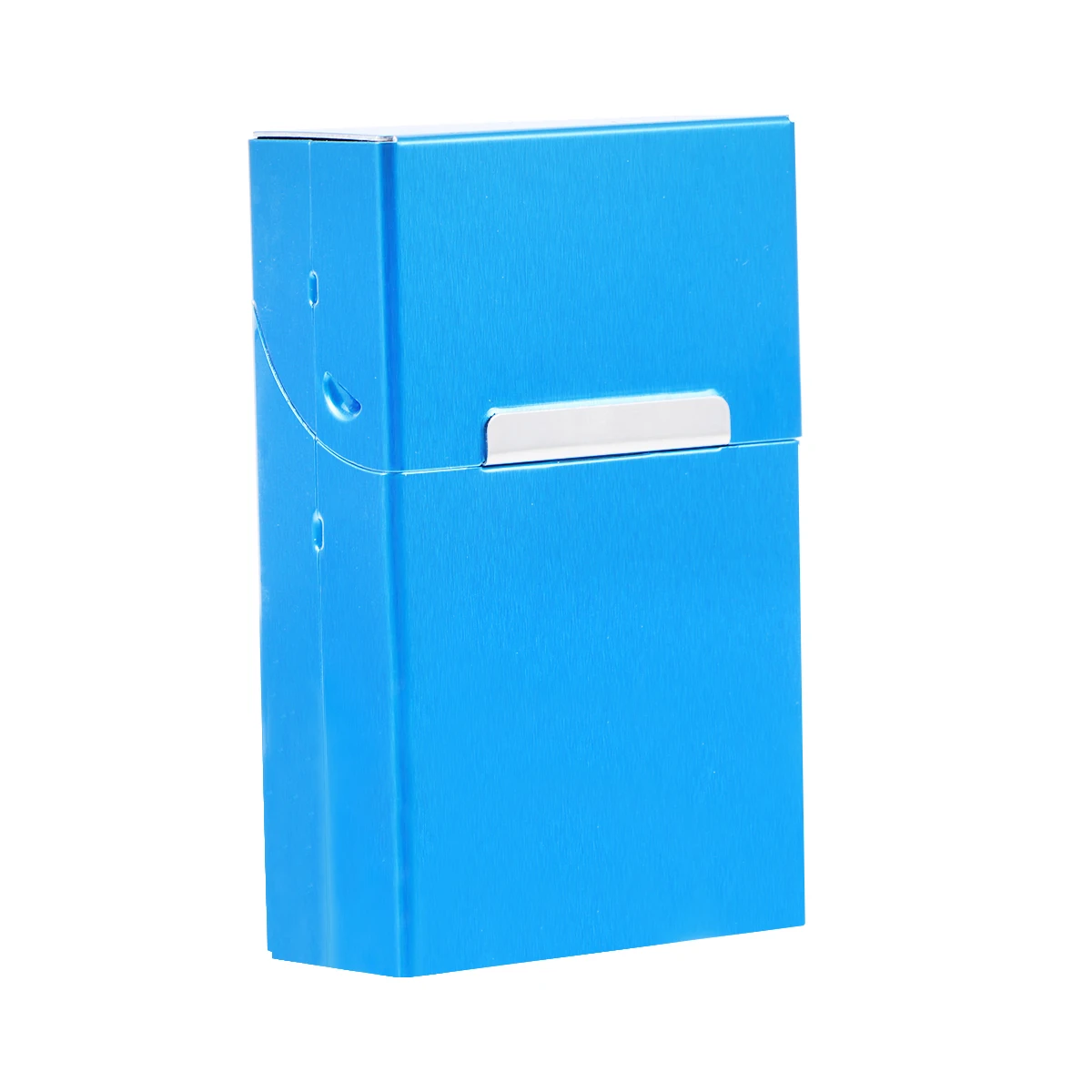 

Automatic Clamshell Cigarette Case Large Capacity Magnetic Aluminum Lightweight Portable Smoke Accessories For Men Smokers Blue